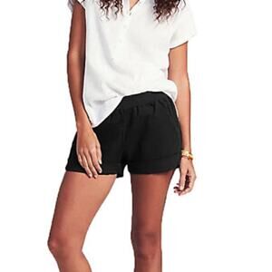 Faherty Washed Black Arlie Day Cuffed High Rise Shorts Size XS